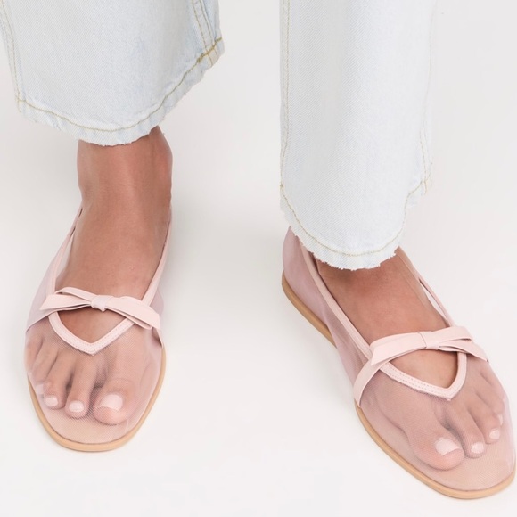 Free People Pink Bow Flats - Picture 6 of 6